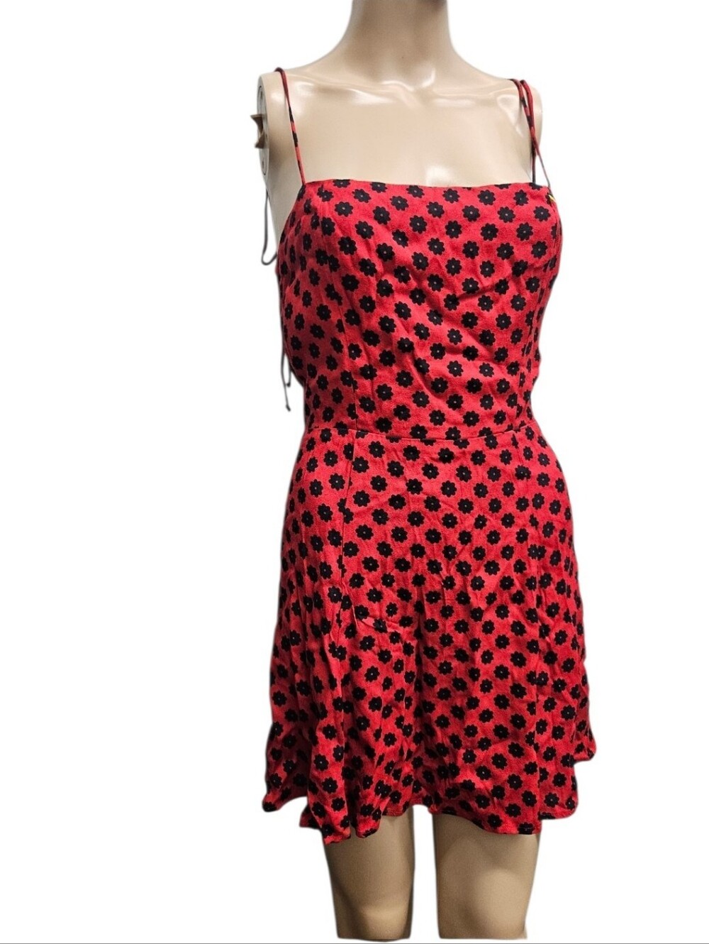 Reformation Presley Floral Mini Dress In Red Daisy Dahlia Print